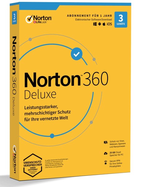 Norton 360 Deluxe 3 Geräte 1 Jahr mit Abo - Download