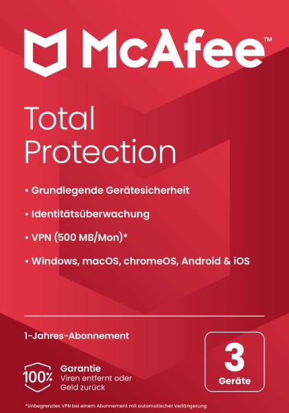 McAfee Total Protection 3 Gerät 1 Jahr