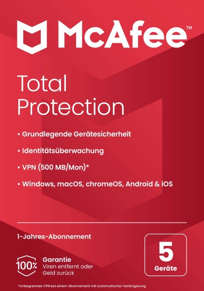 McAfee Total Protection 5 Gerät 1 Jahr