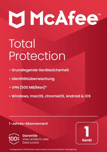 McAfee Total Protection 1 Gerät 1 Jahr